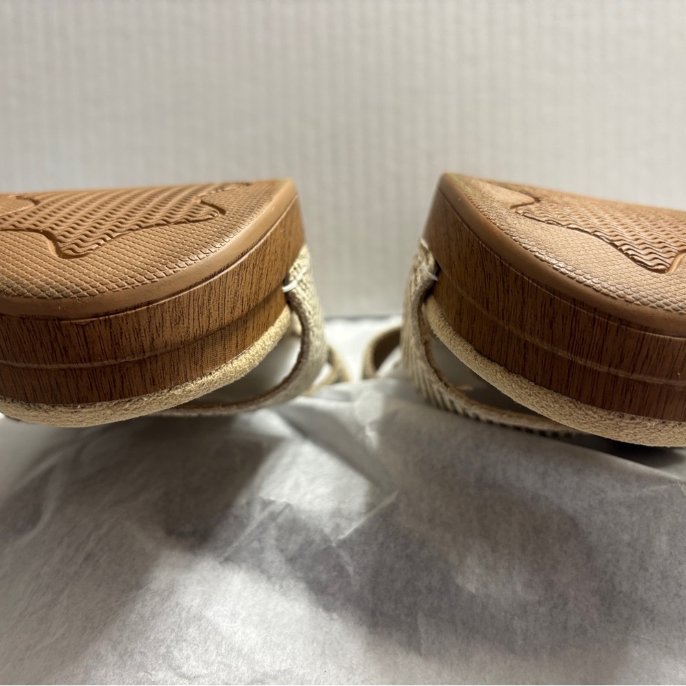 Dansko Sophie Size 40 Cream Leather Straps Buckle Comfort Wedge Sandals Summer - Picture 9 of 11